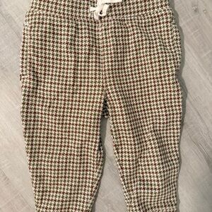 Janie and Jack Brown and Cream Houndstooth Joggers